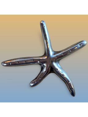 Vintage 925 Mexico TV-83 Sterling Silver Starfish Brooch Pin Statement Piece